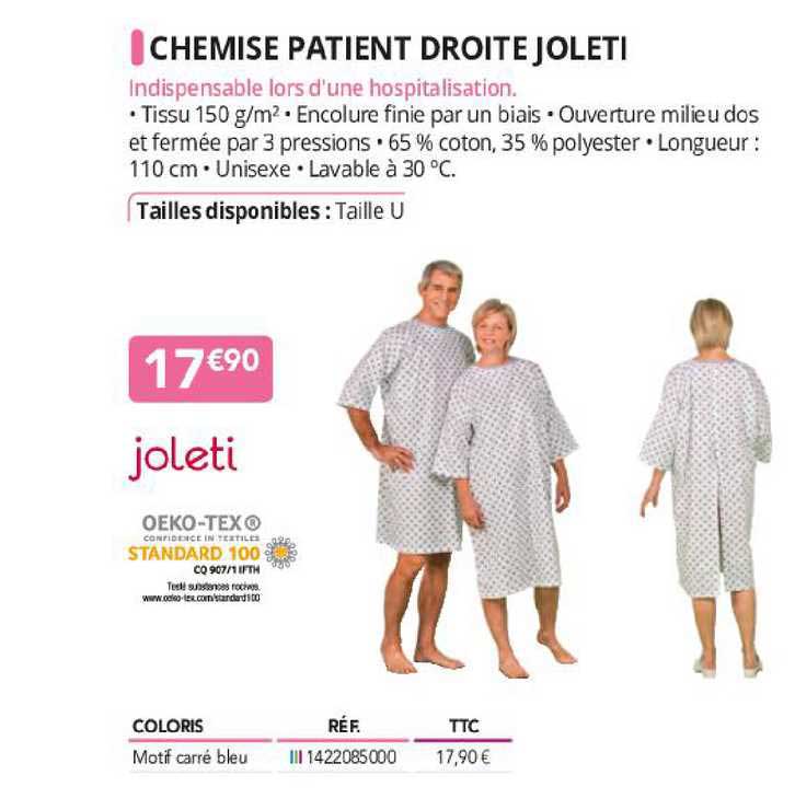 chemise patient droite joleti