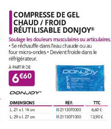 Compresse De Gel Chaud - Froid Réutilisable Donjoy