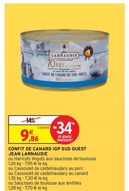 confit de canard igp sud ouest jean larnaudie
