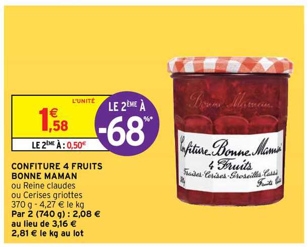 confiture 4 fruits bonne maman