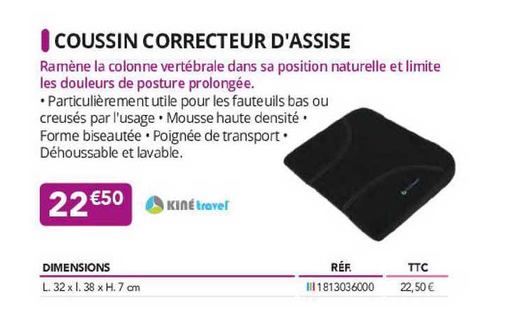 coussin correcteur d'assise kiné travel