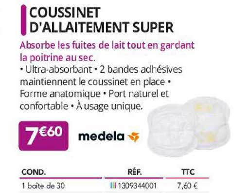coussinet d'allaitement super medela