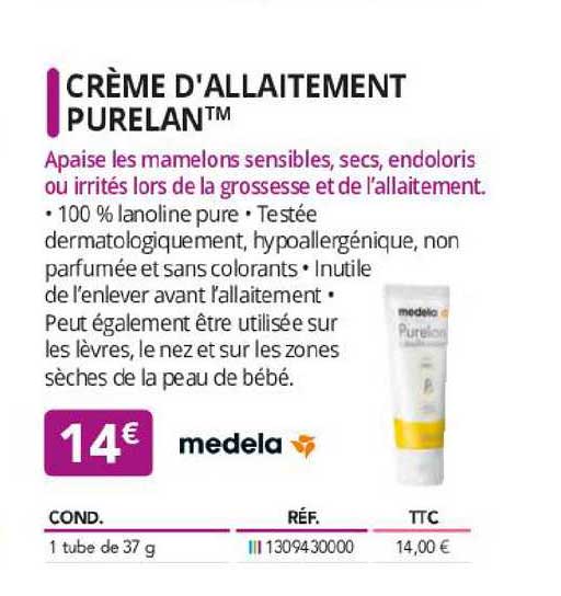 crème d'allaitement purelan medela