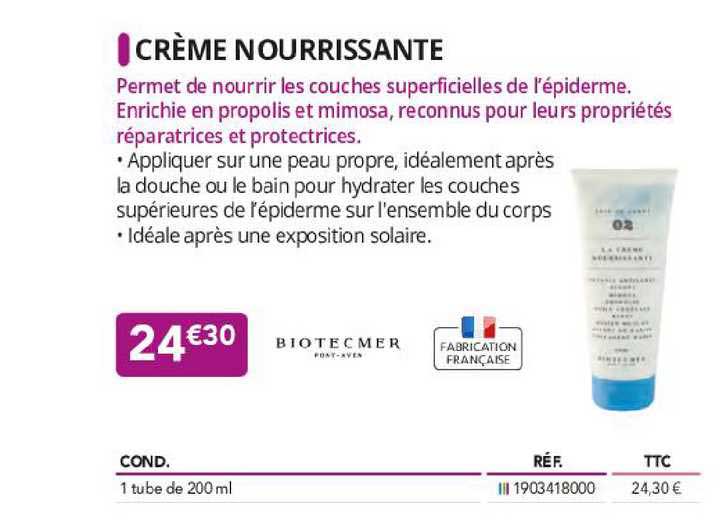 crème nourrissante biotecmer