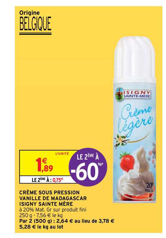 crème sous pression vanille de madagascar isigny sainte mère