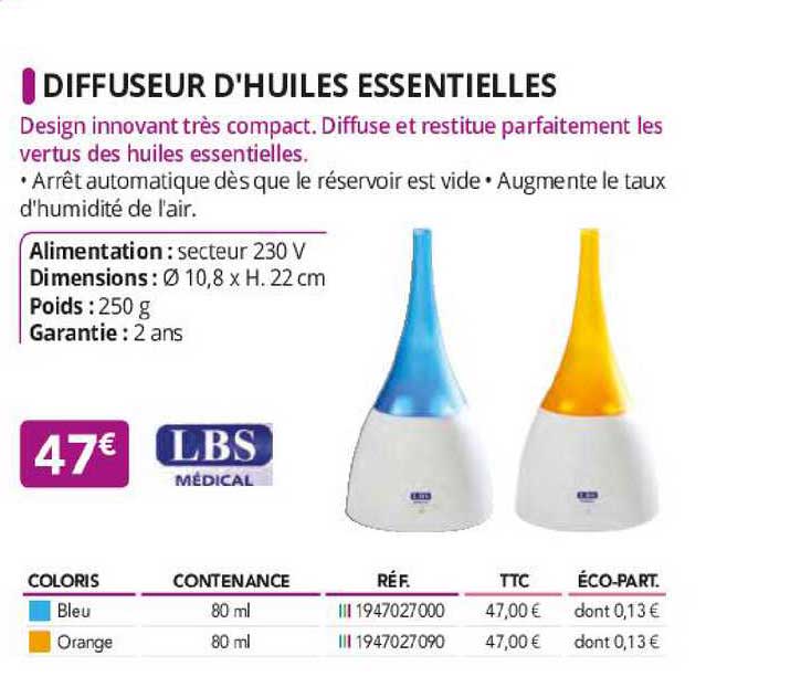 diffuseur d'huiles essentielles