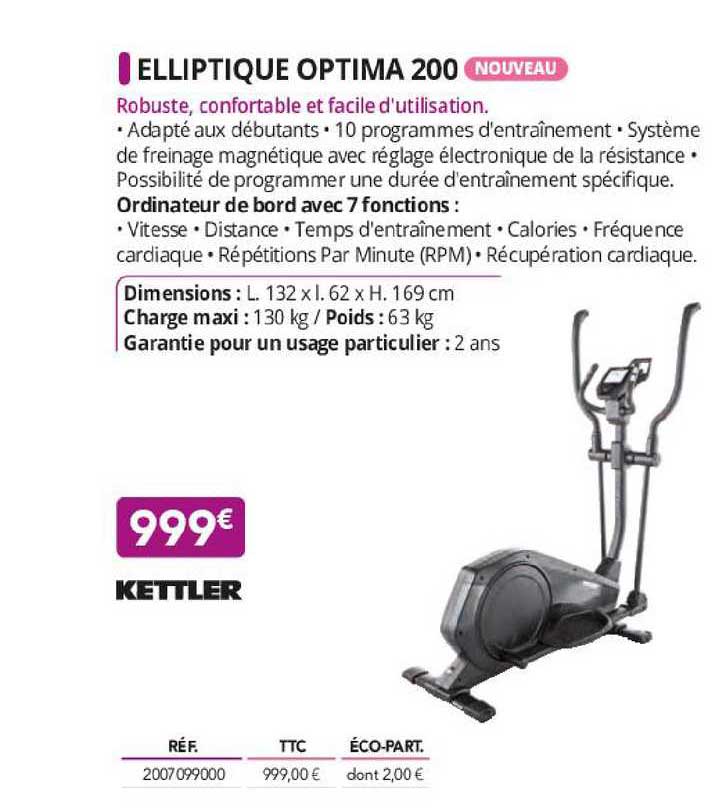 elliptique optima 200 kettler