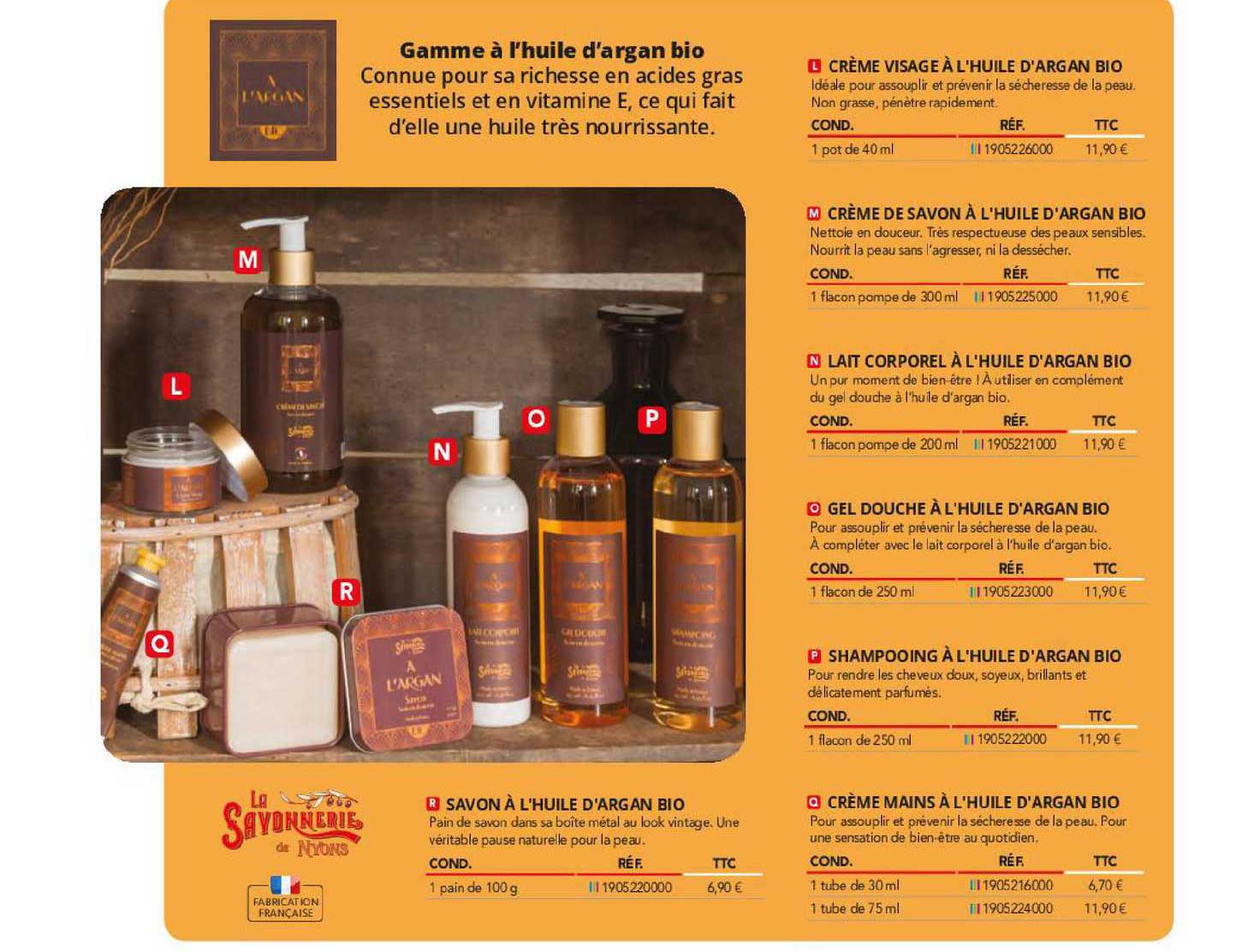 gamme à l'huile d'argan bio