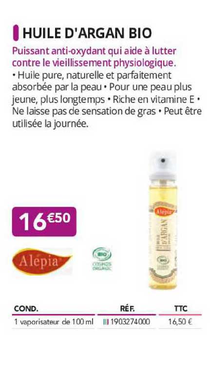 huile d'argan bio alépia