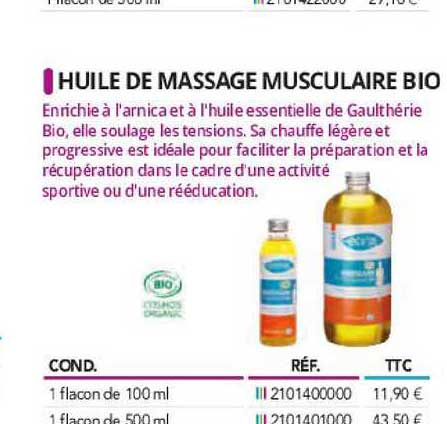 huile de massage musculaire bio