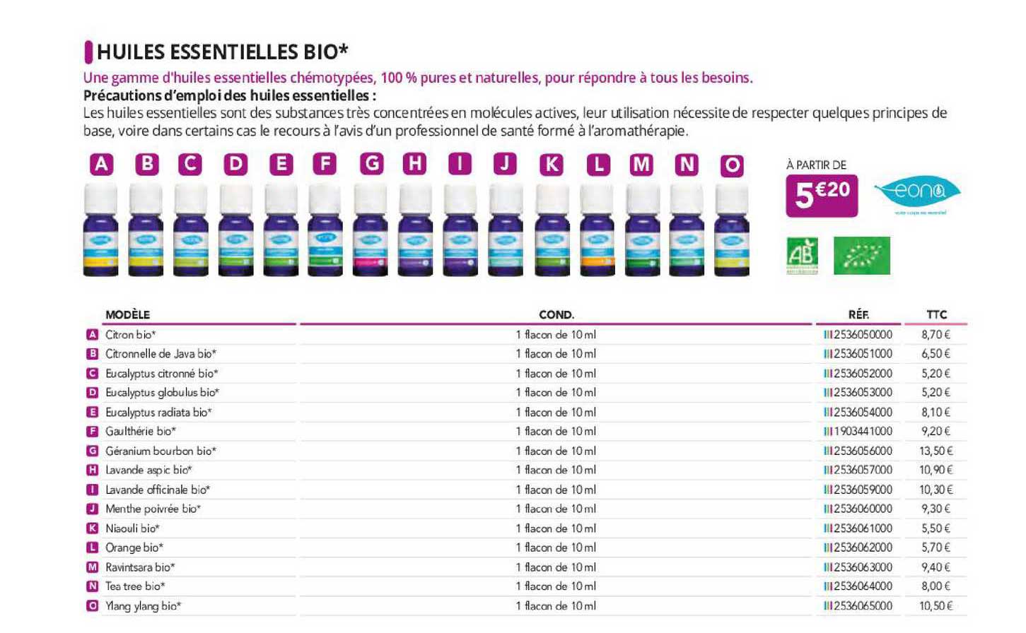 huiles essentielles bio