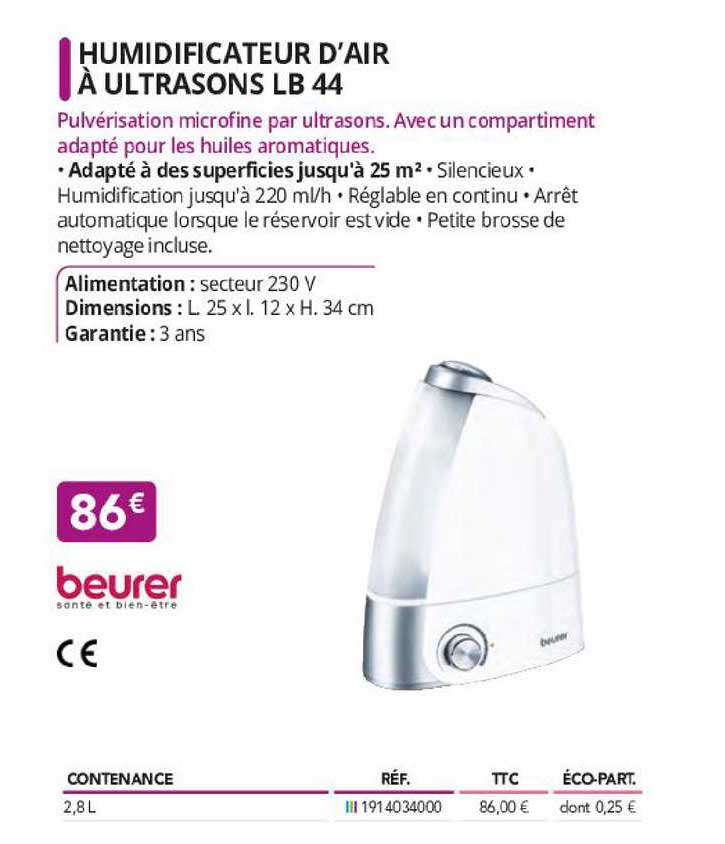 humidificateur d'air à ultrasons lb 44