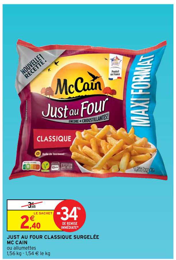 just au four classique surgelée mc cain