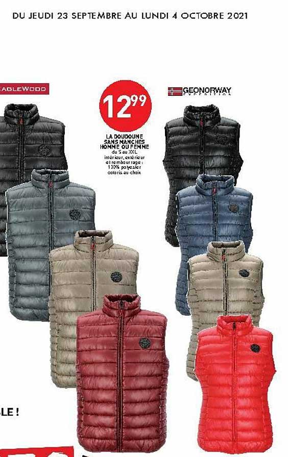 la doudoune sans manches homme ou femme geonorway