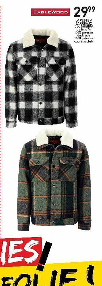 la veste à carreaux col sherpa