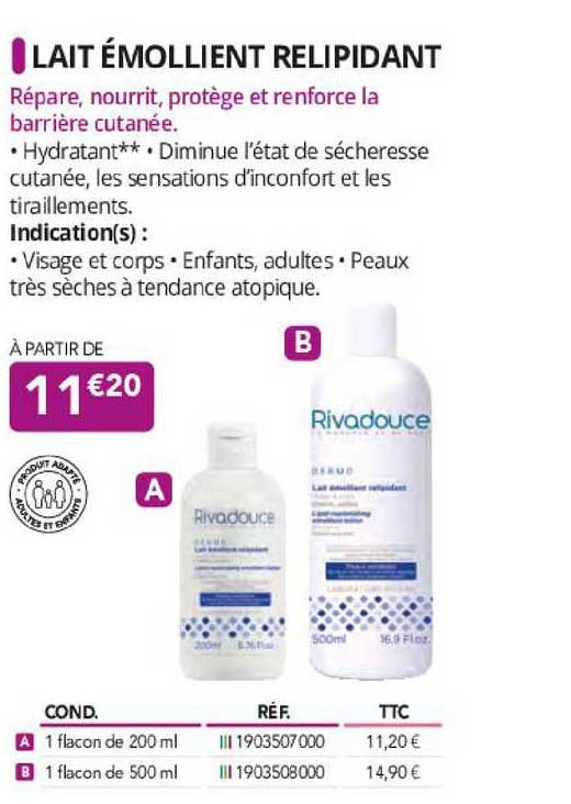 lait émollient relipidant