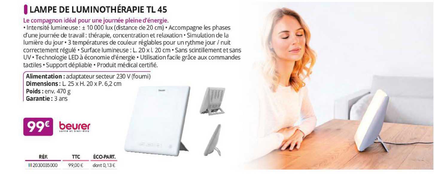 lampe de luminothérapie tl 45 beurer