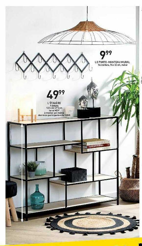 le porte-manteau mural, l'étagère