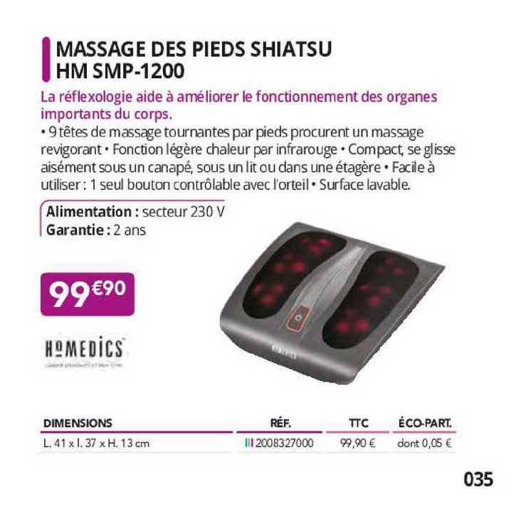 massage des pieds shiatsu hm smp-1200 homedics