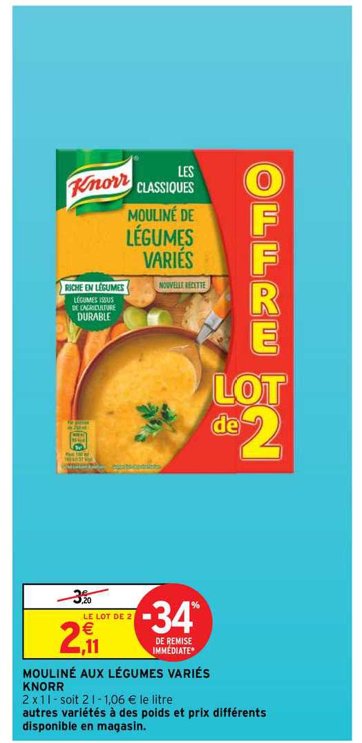 mouliné aux légumes variés knorr