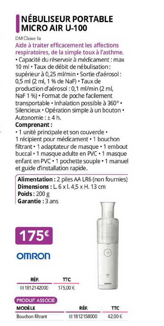 nébuliseur portable micro air u-100 omron