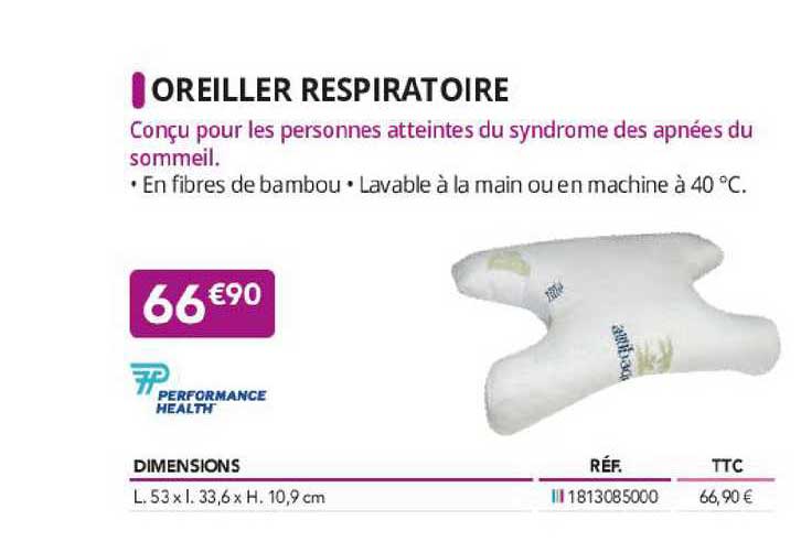 Oreiller Respiratoire Performance Health