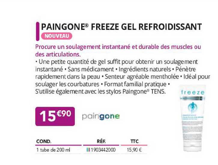 paingone freeze gel refroidissant
