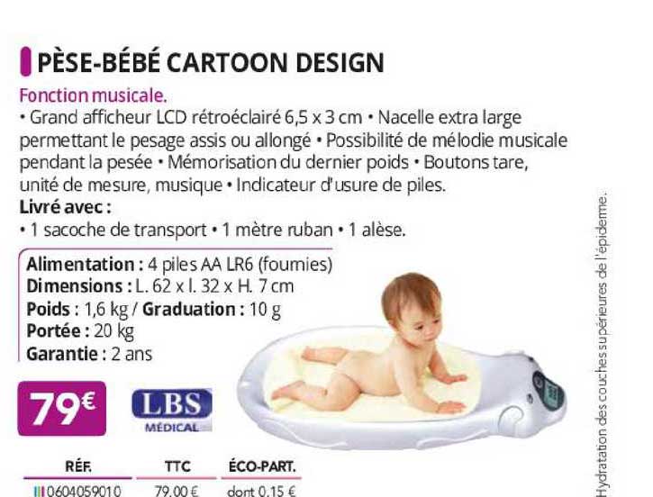 pèse-bébé cartoon design lbs médical