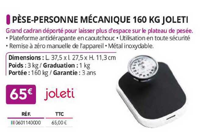 pèse-personne mécanique 160 kg joleti