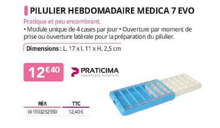 pilulier hebdomadaire medica 7 evo praticima