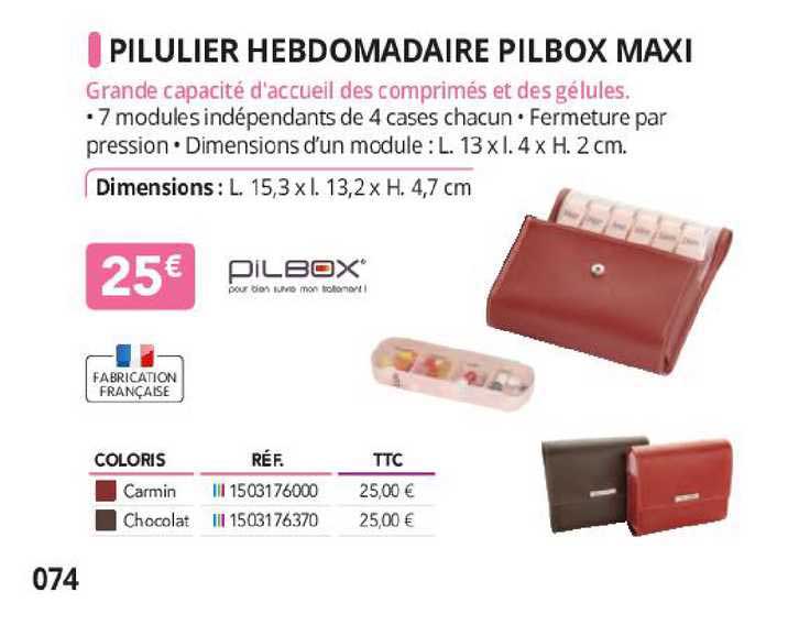 pilulier hebdomadaire pilbox maxi