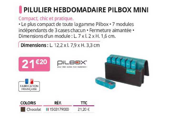 pilulier hebdomadaire pilbox mini