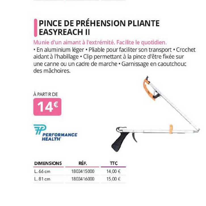 pince de préhension pliante easyreach II performance health