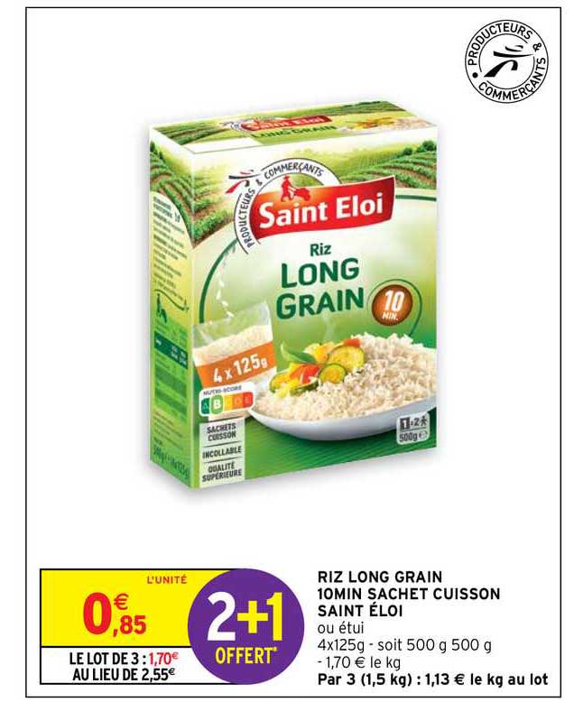 riz long grain 10 min sachet cuisson saint éloi