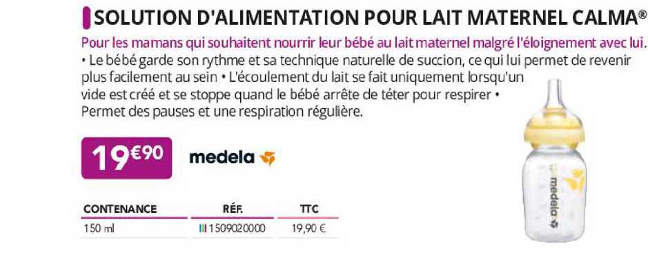 solution d'alimentation pour lait maternel calma medela