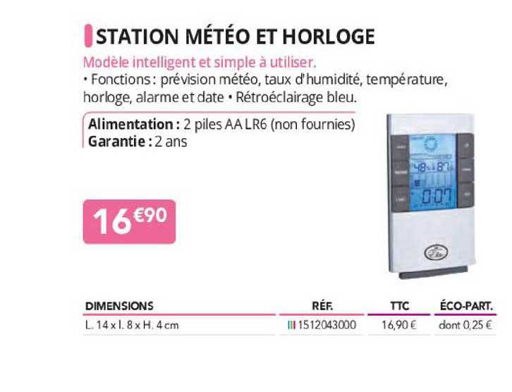 station météo et horloge