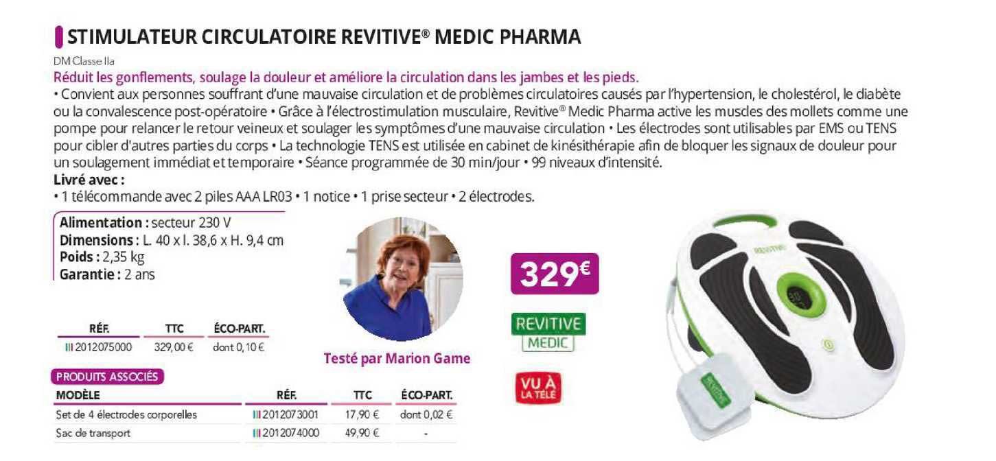 stimulateur circulatoire revitive medic pharma