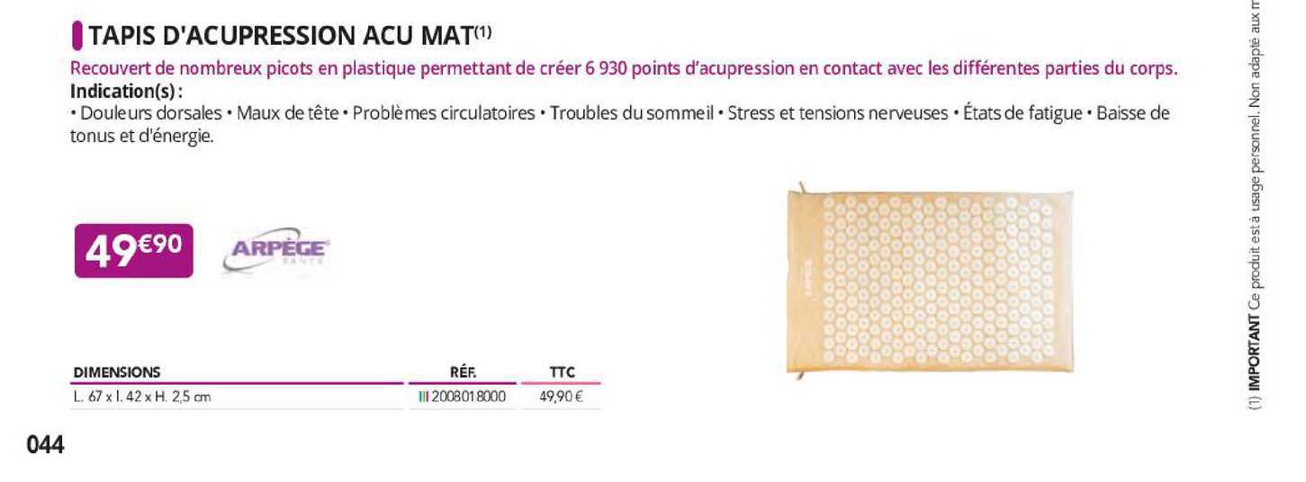Tapis D'acupression Acu Mat
