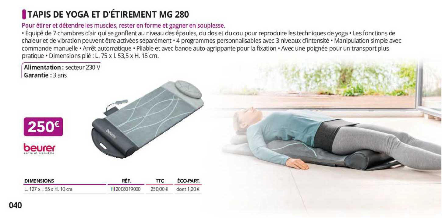 Tapis De Yoga Et D'étirement Mg 280 Beurer