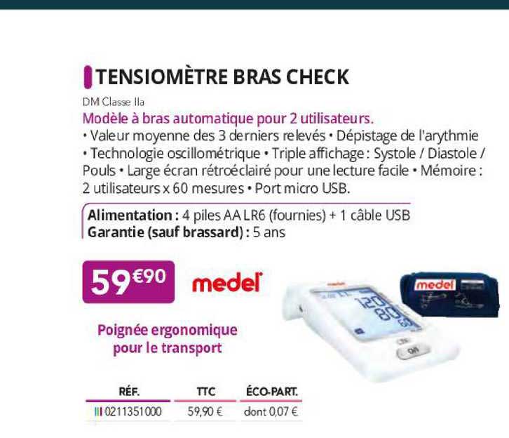 tensiomètre bras check medel