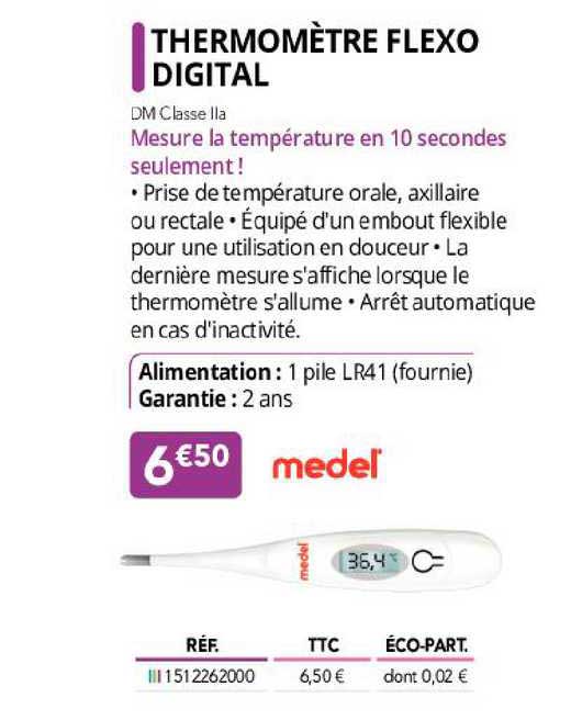 thermomètre flexo digital medel