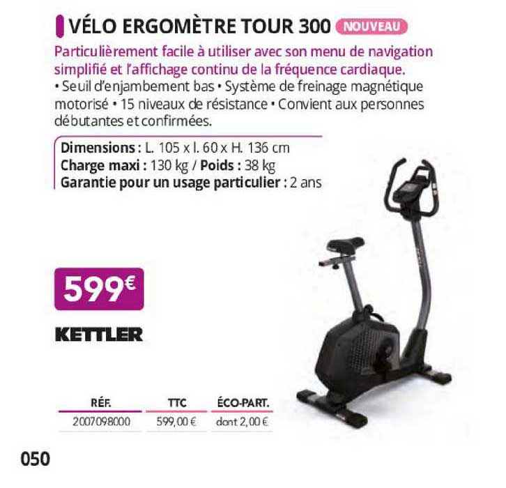 vélo ergomètre tour 300 kettler