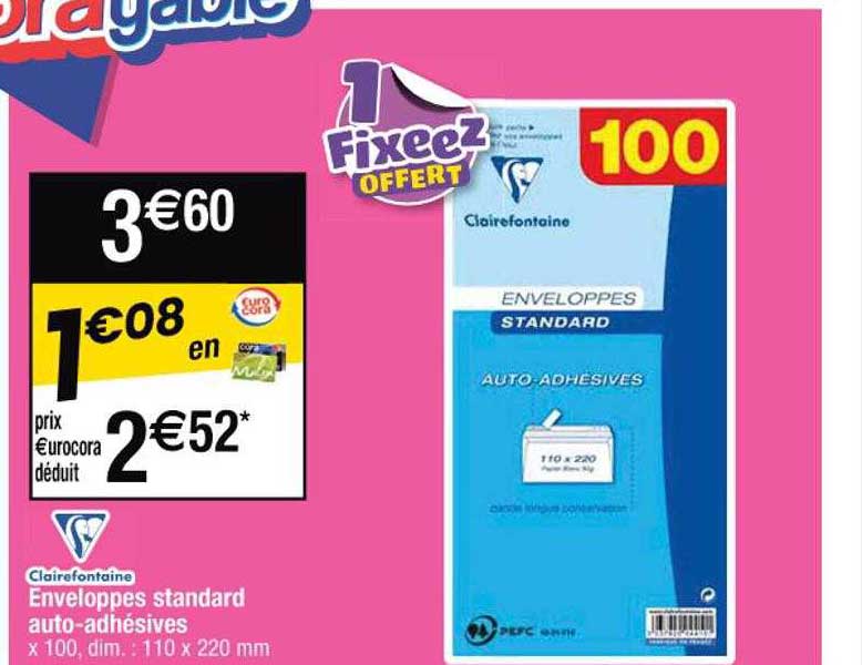 Enveloppes Standard Auto-adhésives Clairefontaine