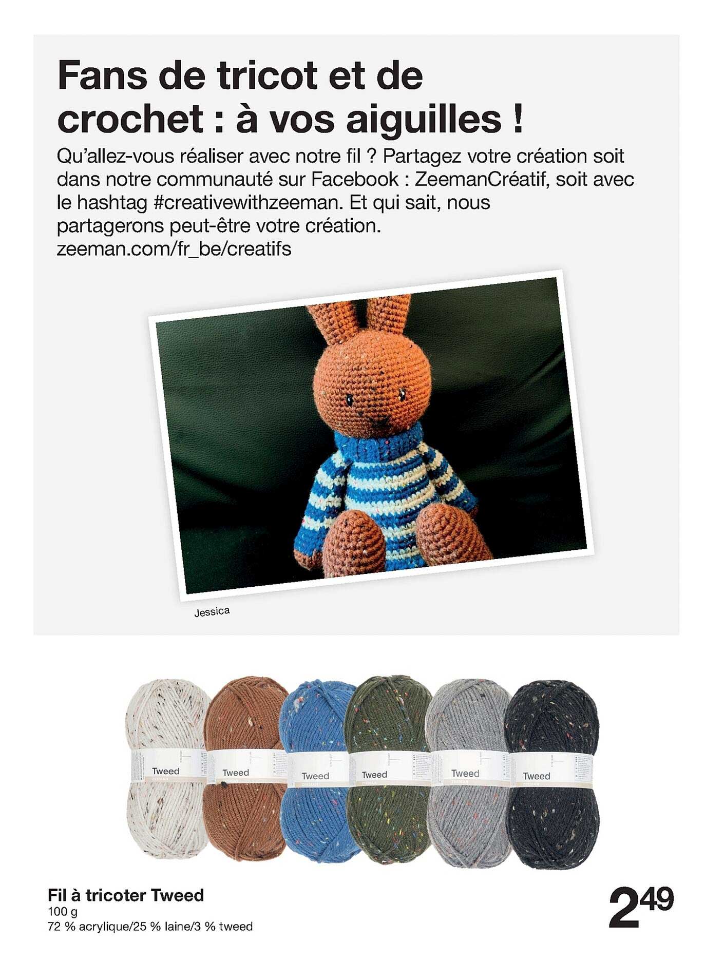 fil à tricoter tweed