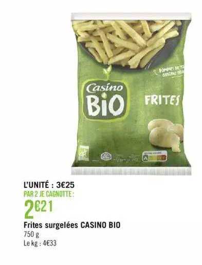 Frites Surgelées Casino Bio