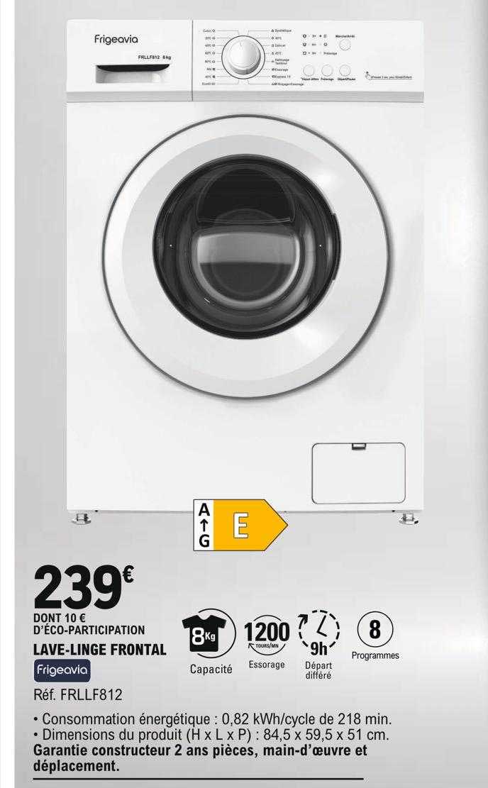lave-linge frontal frigeavia