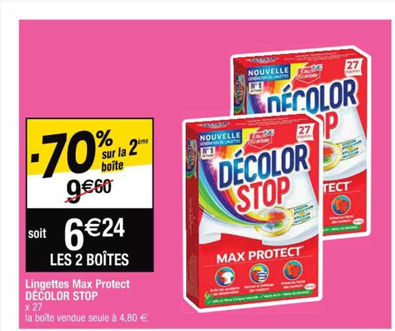 lingettes max protect décolor stop