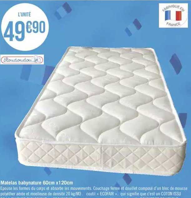 Matelas Babynature 60 Cm X 120 Cm Roudoudou