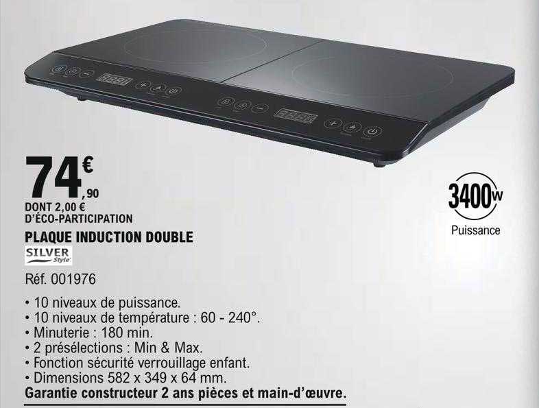 Plaque Induction Double Silver Style