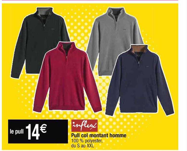 pull col montant homme influx